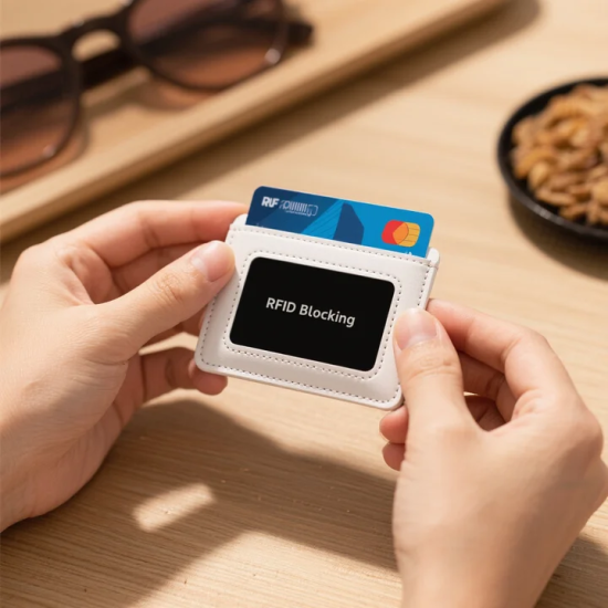 White RFID Blocking Card Holders